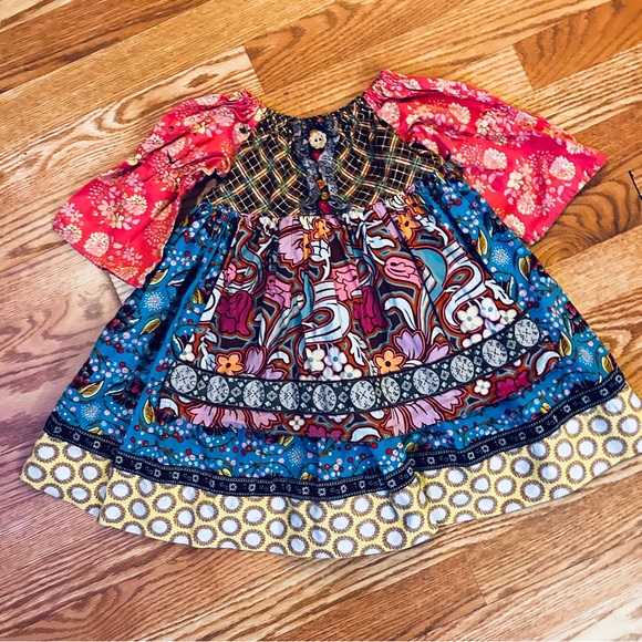 Pish Posh Girls Mixed Print Long Sleeve Cotton Dress Size 4T Matilda Jane Style - Picture 13 of 14